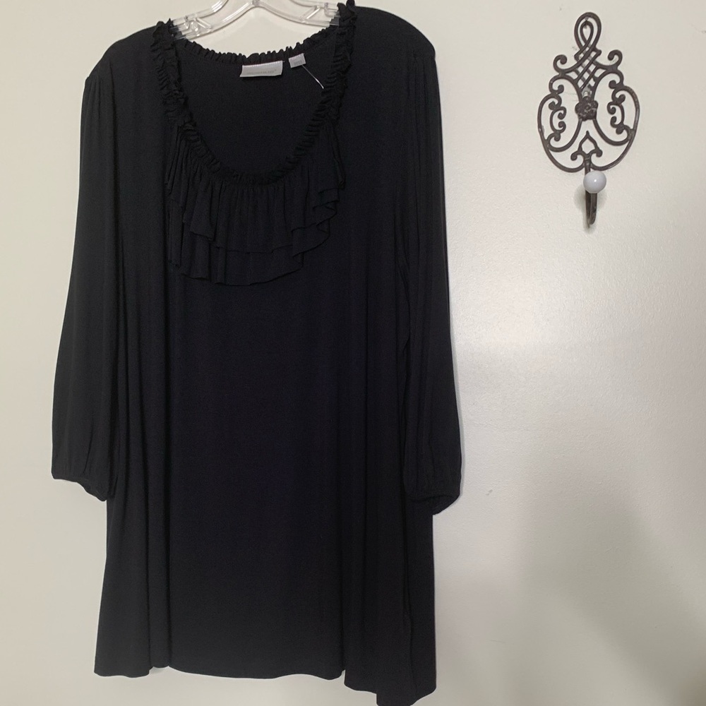 DUPLICATE,  NOT FOR SALE Avenue Black ¾ Sleeve Flowy Blouse Sz 22/24 - Picture 8 of 15